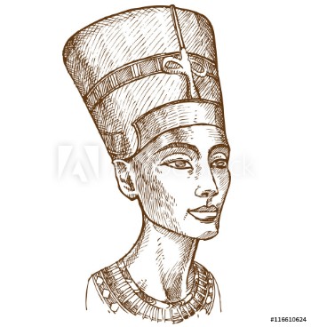 Picture of Bust of Nefertiti hand drawn